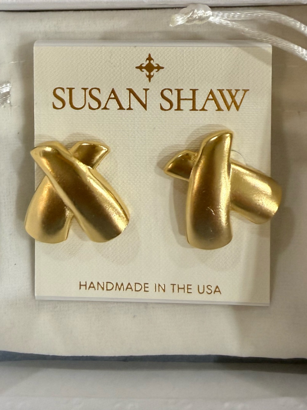 Susan Shaw Texas X Earrings – Triple Plated 24K Gold | Handmade in Texas